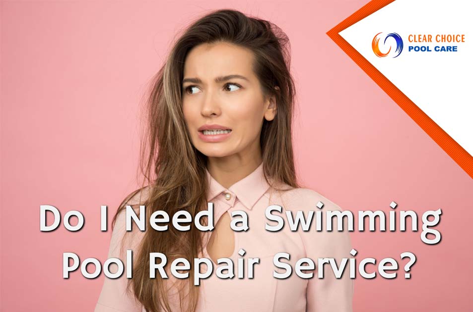 Image of Woman looking unsure as she tries to determine if she should call a swimming pool repair service. Swimming pool owners often struggle with determining when to call a professional pool repair service. Without timely intervention, minor issues can quickly escalate into costly problems, leading to frustration and inconvenience. Picture this: you're ready to enjoy a refreshing dip in your pool, but as you approach, you notice the water has turned murky and there's an odd smell in the air. The once inviting oasis has become a source of stress and disappointment. Don't let pool problems ruin your summer fun! Introducing Clear Choice Pool Care — your trusted partner for all your swimming pool repair needs. Our team of experienced professionals is here to help you identify and address any issues with your pool before they become major headaches. With Clear Choice Pool Care, you no longer have to waste time and energy trying to figure out what's wrong with your pool. Whether it's a leak, malfunctioning equipment, or a broken tile, our experts will swiftly diagnose the problem and provide efficient solutions. Don't let unforeseen pool issues ruin your enjoyment. Call Clear Choice Pool Care today and experience peace of mind knowing that your swimming pool is in good hands.