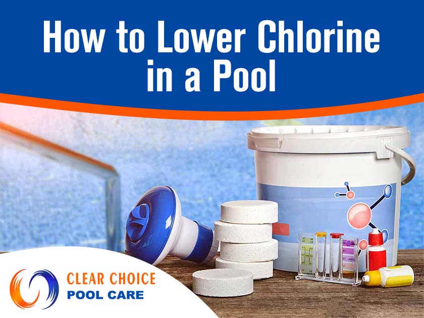 Image of Tools and materials to lower chlorine in a pool. Having high levels of chlorine in your pool can lead to discomfort, skin irritation, and even damage to your pool equipment. It's important to maintain balanced water chemistry for a safe and enjoyable swimming experience. Imagine diving into your pool, only to be met with stinging eyes and itchy skin. Or spending countless hours and dollars trying to fix your pool equipment due to the corrosive effects of high chlorine levels. Don't let chlorine ruin your summer oasis! Introducing Clear Choice Pool Care! Our expert team is here to help you lower the chlorine in your pool effectively and effortlessly. We offer a range of innovative solutions that will bring your water chemistry back into balance without compromising on the cleanliness and safety of your pool. With our advanced products and professional guidance, you can say goodbye to excessive chlorine levels and hello to crystal clear waters. Trust Clear Choice Pool Care to provide you with the expertise and support you need for a refreshing and enjoyable swimming experience.