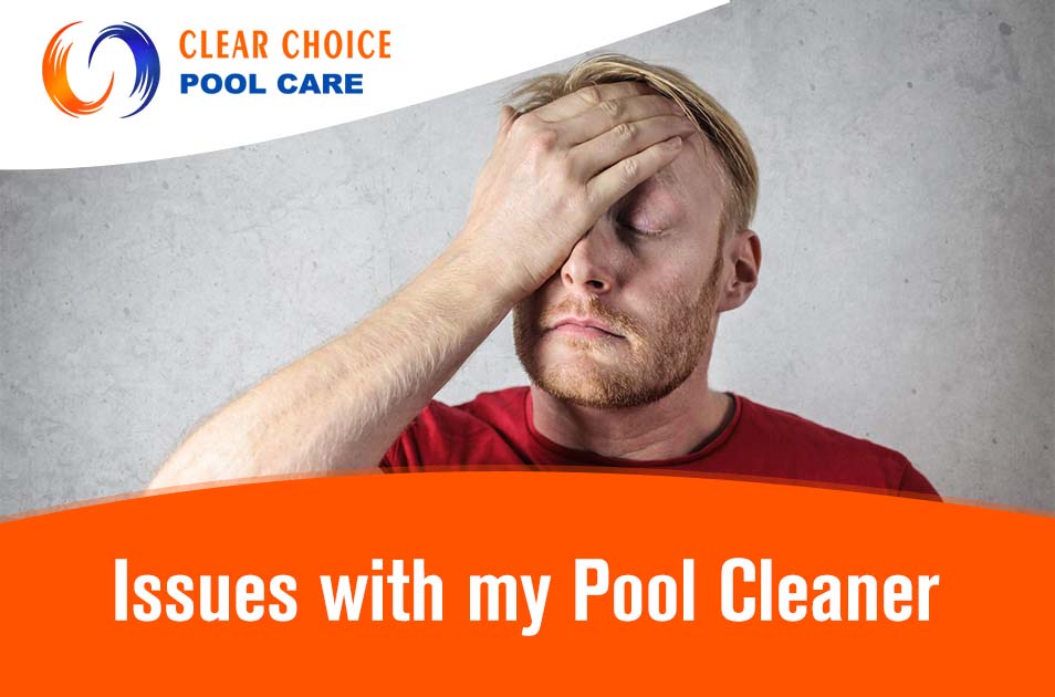 Image of A man frustrated because he is having issues with his pool cleaner. Dealing with pool maintenance can be a real headache, especially when your pool cleaner is constantly causing issues. It's frustrating to invest time and money into a product that doesn't deliver on its promises. Imagine the frustration of having a dirty pool despite having a pool cleaner. It's not just about an unclean pool, but also the wasted time spent troubleshooting and fixing the constant issues with your current pool cleaner. Say goodbye to pool cleaning problems with Clear Choice Pool Care. Our advanced pool cleaning system is designed to tackle all your pool maintenance woes. With cutting-edge technology and superior performance, our pool cleaner ensures crystal clear water without any hassle or headaches. Enjoy a sparkling clean pool effortlessly, while saving time and energy with Clear Choice Pool Care.