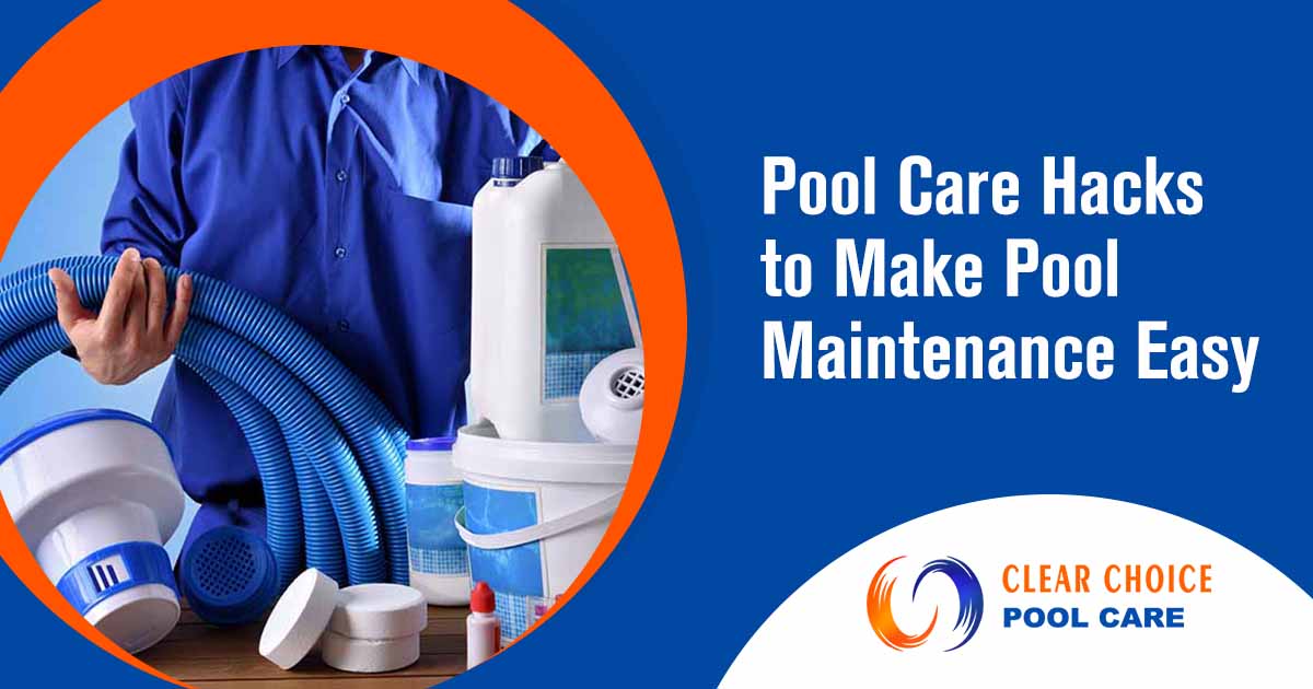 Image of Swimming pool maintenance worker with blue background. Pool maintenance is a difficult and daunting task that can easily become overwhelming. With so many different components to upkeep, it is hard to keep up with all the necessary tasks and know when to do each one. It's easy to make mistakes when it comes to pool care, and without proper maintenance, your pool can quickly become a breeding ground for bacteria, algae, and even pests. This can not only turn your pool into an unpleasant environment, but it can also damage your pool equipment and result in costly repairs. Make pool care effortless with Clear Choice Pool Care and Maintenance! Our experts provide comprehensive advice on how to properly maintain your pool with specialized hacks that will save you time and money. Get rid of the hassle of maintaining your pool today - let us help you keep it in top shape.