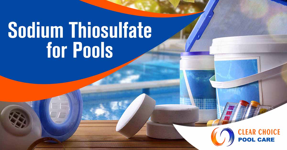 Image of sodium thiosulfate flowermound. Maintaining a clean and balanced swimming pool can be a constant struggle. Pool owners often face challenges such as algae growth, cloudy water, and unpleasant odors that can ruin the swimming experience. Imagine hosting a pool party only to find your pool water looking murky, with green algae taking over every corner. The smell of chlorine fills the air, making it difficult for you and your guests to relax and enjoy the refreshing swim you had envisioned. Introducing Clear Choice Pool Care's Sodium Thiosulfate for Pools – your ultimate solution to crystal clear, sparkling water. Our specially formulated sodium thiosulfate eliminates chlorine odors, neutralizes excess chlorine levels, and effectively removes stubborn algae from your pool. With Clear Choice, you can finally have the picture-perfect pool you've always dreamed of. Say goodbye to cloudy water and hello to the luxurious oasis you deserve. Trust Clear Choice Pool Care's Sodium Thiosulfate for Pools to keep your pool pristine all season long.