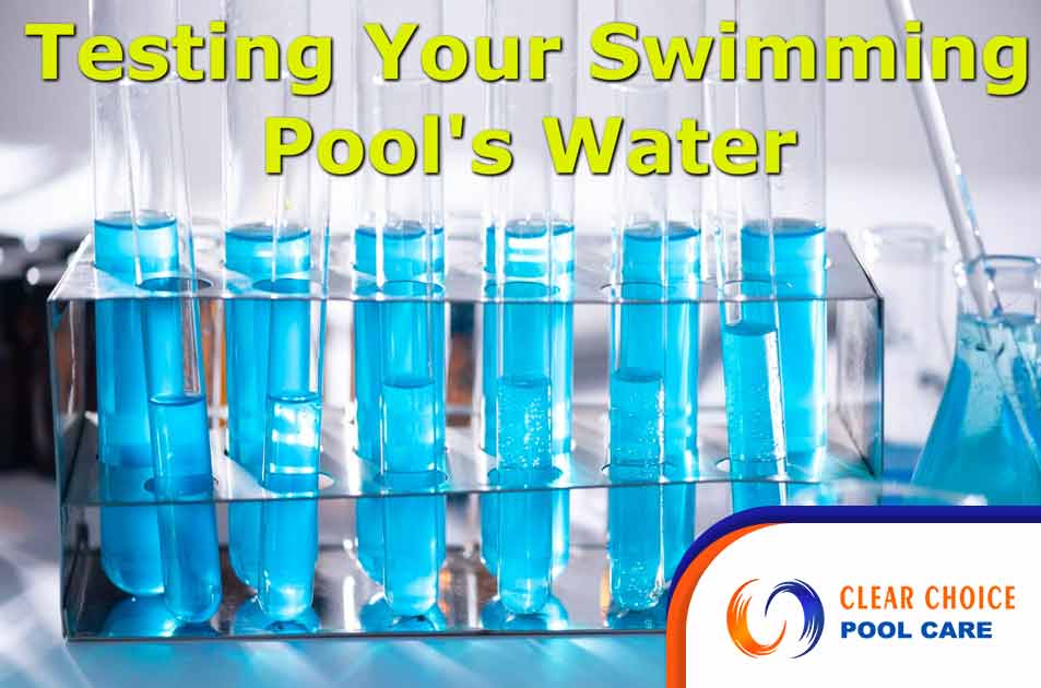 Image of Test Swimming Pool Water with Test Tubes. Testing swimming pool water can be a daunting task for pool owners. They often struggle with understanding the complex process and determining the right balance of chemicals for crystal clear water. Without proper testing, your pool water can become a breeding ground for bacteria, algae, and other harmful contaminants. This not only affects the health and safety of swimmers but also leads to costly maintenance and repairs. Clear Choice Pool Care is here to simplify your pool water testing woes. Our comprehensive testing kits and expert guidance make it easy for you to accurately measure your pool's chemical levels. Enjoy peace of mind knowing that your swimming pool water is clean, safe, and perfectly balanced with Clear Choice Pool Care.