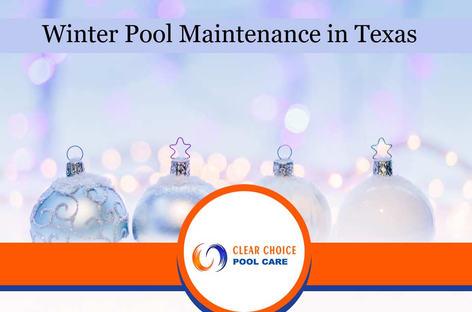 Image of Winter Pool Maintenance in Texas. When winter arrives, many pool owners struggle with the proper maintenance of their pools. They are unsure of how to protect their investment and keep their pool in top condition throughout the colder months. Leaving your pool unattended during winter can lead to costly repairs and a time-consuming reopening process in the spring. Neglecting proper maintenance can result in damage to the pool's structure, equipment, and water quality, leaving you with a headache when warmer weather returns. Introducing Clear Choice Pool Care - your trusted experts in pool maintenance for winter. Our team of experienced professionals knows exactly what it takes to keep your pool in pristine condition during the colder months. We will provide you with valuable tips and guidance from the pros so that you can confidently maintain your pool without any hassle. With Clear Choice Pool Care, you no longer have to worry about freezing pipes, algae growth, or equipment damage. Our comprehensive maintenance solutions will ensure that your pool remains well-maintained, allowing for a smooth and stress-free reopening when summer arrives. Choose Clear Choice Pool Care today and let our experts take care of your pool this winter season. Trust us for reliable, efficient, and expert pool maintenance services that will give you peace of mind all year round.